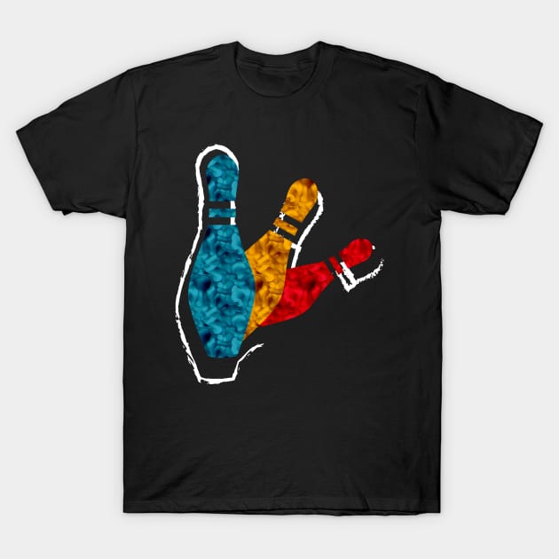 Retro Bowling Pins T-Shirt by Qwerdenker Music Merch